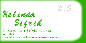 melinda sifrik business card